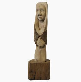 Sculpture, Le Ciel au dessus - Série singulière personnages de bois, Bruno Guiard