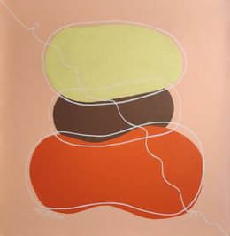 Painting, Zen Minimalism. Peachy Land of Stones, Vafa Majidli