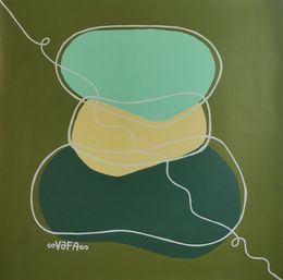 Painting, Zen Minimalism. Stones in Olive Garden, Vafa Majidli