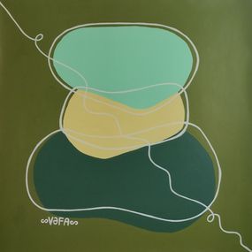 Gemälde, Zen Minimalism. Stones in Olive Garden, Vafa Majidli