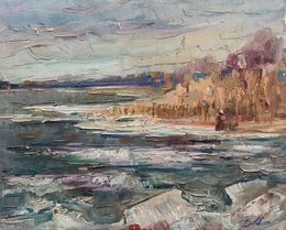 Painting, Winter landscape, Peter Tovpev