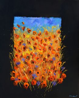 Painting, Red poppies, Pol Ledent