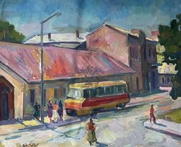 Painting, Bus stop, Peter Tovpev