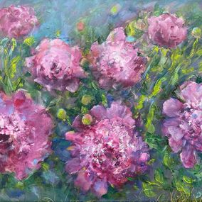Gemälde, Pink peonies, Alexandra Laskina