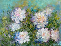 Peinture, White peonies, Alexandra Laskina