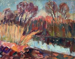 Painting, Autumn reflection, Peter Tovpev