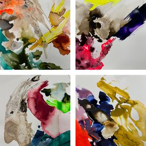 Peinture, Paintings n2, n3, n5, n4 from the Impermanence series, Rosario Briones