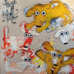 Painting, Gang de chiens, Hervé Maury
