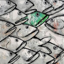 Painting, Le poisson vert, Hervé Maury