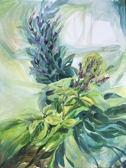 Painting, Soothing aroma of Mint and Sage. Herbal Original painting, Momalyu Liubov Kriuchkova