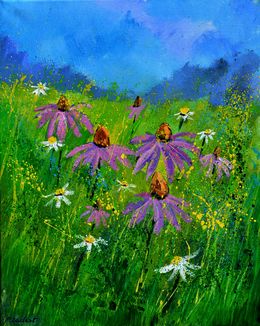 Painting, A few rudbeckias, Pol Ledent