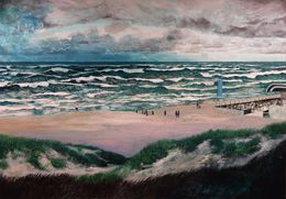 Painting, Stormy day, Peter de Boer