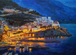 Peinture, Evening life on the Amalfi Coast, Alisa Onipchenko-Cherniakovska