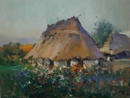 Gemälde, Cozy Village Idyll: World of Tranquility and Harmony, Max Skoblinsky