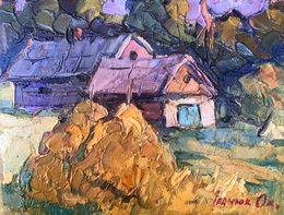 Painting, In the courtyard, Oksana Ivanyuk