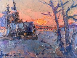 Gemälde, Frosty evening, Ivanyuk Oleksiy
