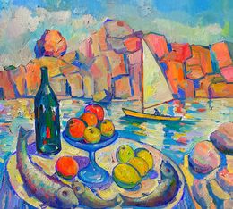 Gemälde, Sunday afternoon on the shore, Peter Tovpev