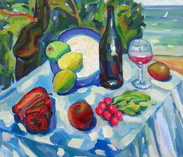 Painting, Summer day by the sea, Peter Tovpev