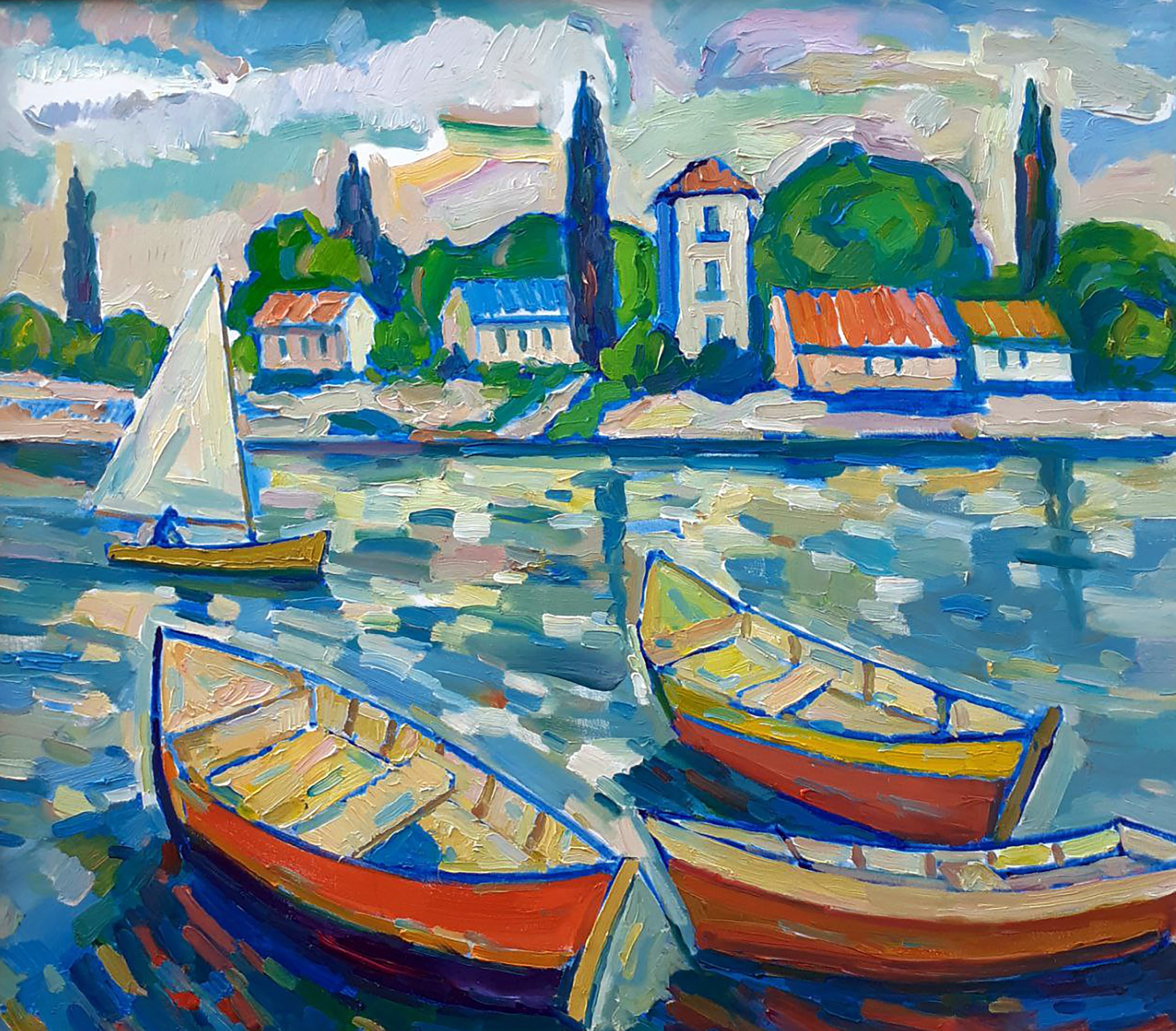 Peter Tovpev, Landscape with boats Peter Tovpev, Landscape with boats