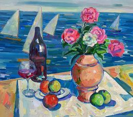 Gemälde, Hot day at sea, Peter Tovpev