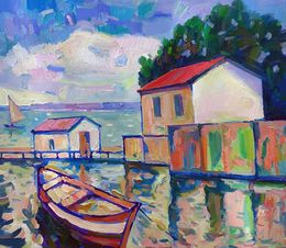 Painting, Landscape with a boat, Peter Tovpev