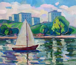 Gemälde, Sails at sea, Peter Tovpev