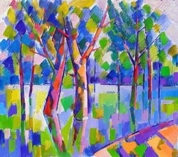 Painting, Trees in the water, Peter Tovpev