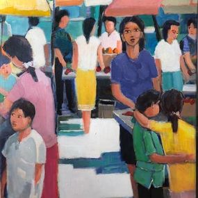 Gemälde, Le marché, Brito Esteves