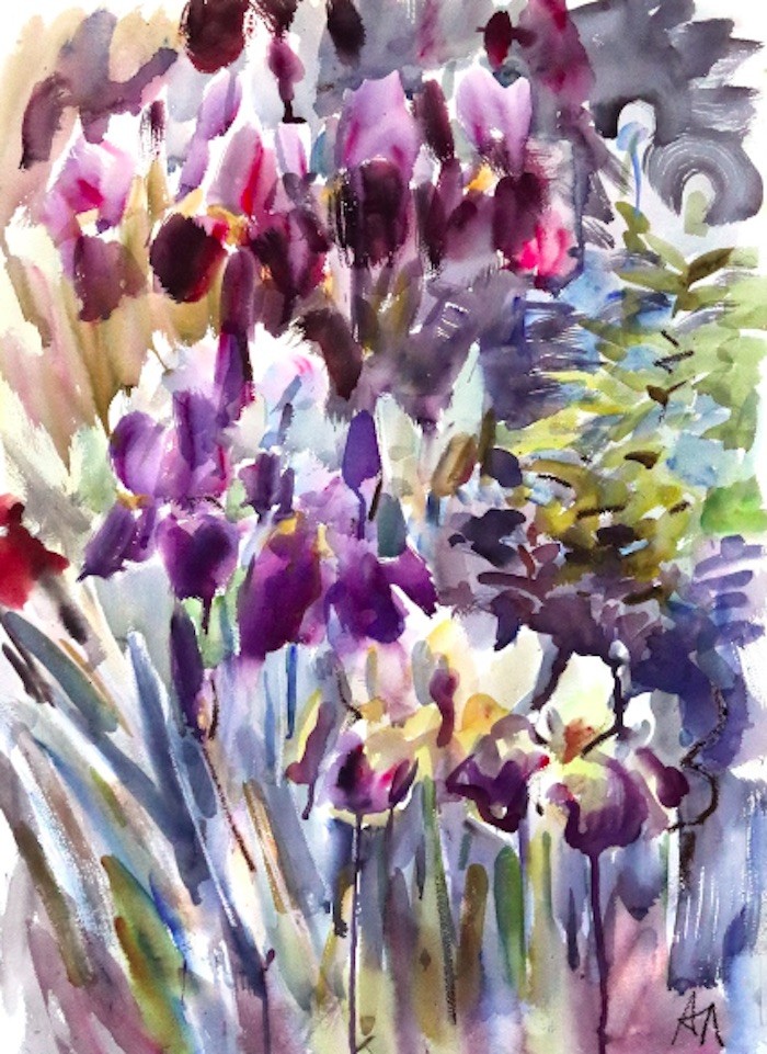 Anna Lageda, Flowerbed with irises Anna Lageda, Flowerbed with irises