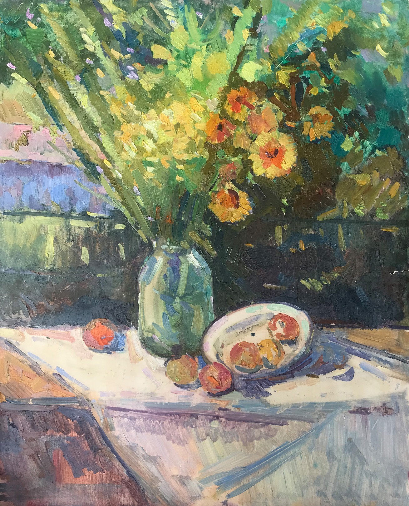 Peter Tovpev, Flowers and fruits on the table Peter Tovpev, Flowers and fruits on the table