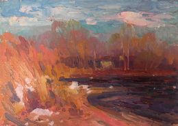 Gemälde, Evening landscape, Peter Tovpev