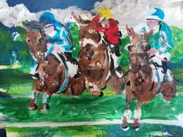Gemälde, Crown du Berlais, Ecurie H&P Pilarski - Course Obstacle - Steeple chase, Kalh Art Kalley