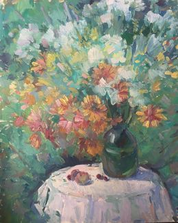 Gemälde, Vase with Flowers, Peter Tovpev