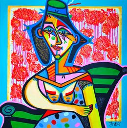 Painting, La femme au fauteuil vert, Zafi