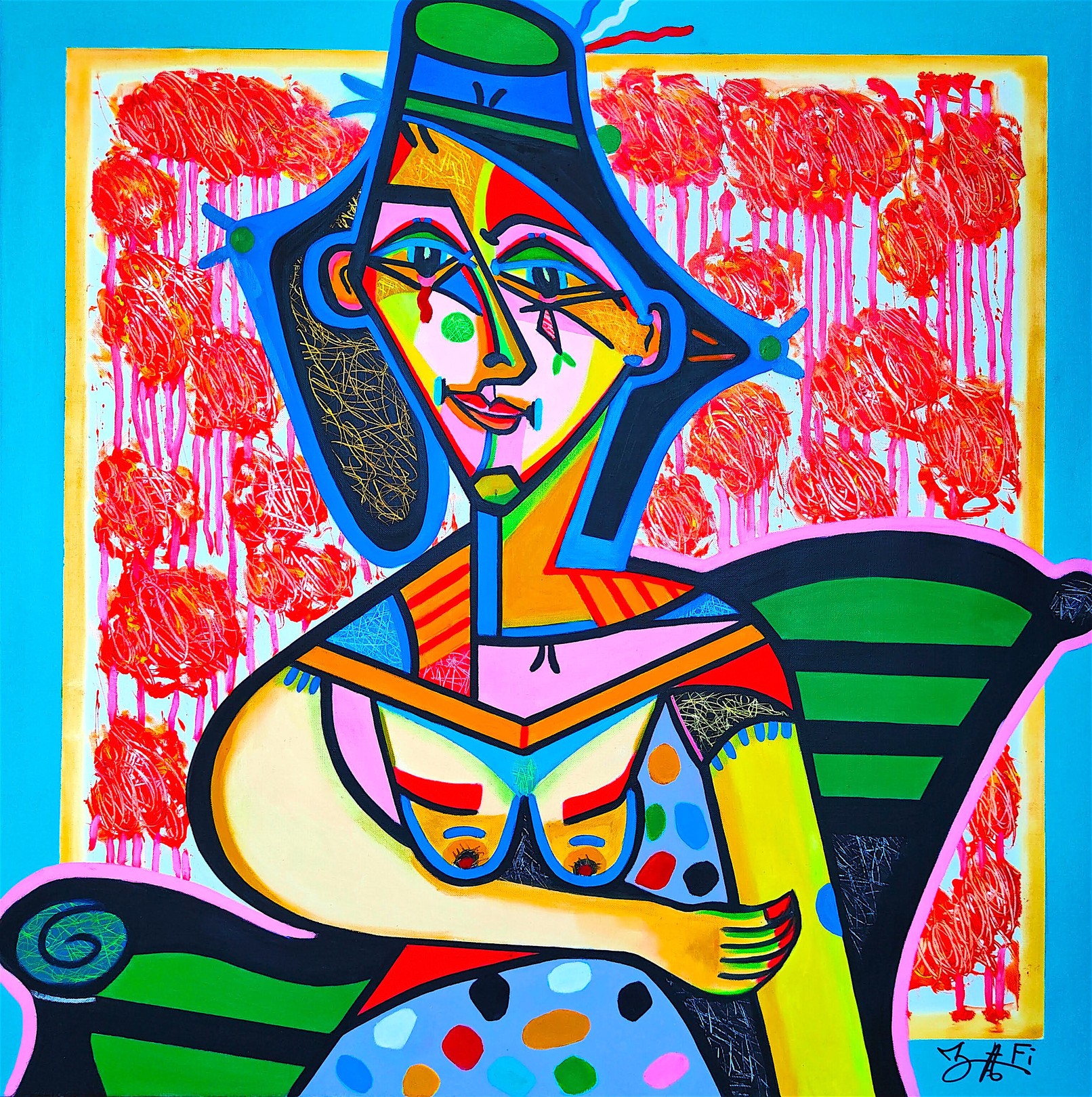 Zafi, La femme au fauteuil vert Zafi, La femme au fauteuil vert