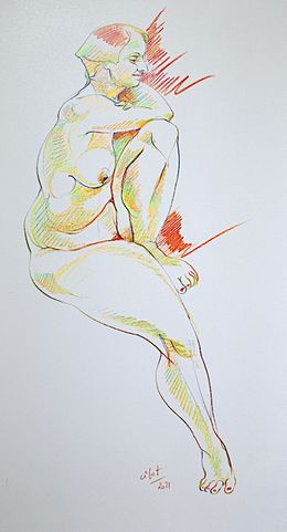 Zeichnungen, Nue de profil, Elisabeth Cibot