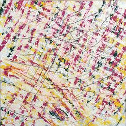 Gemälde, White and pink, Alain Churlaud
