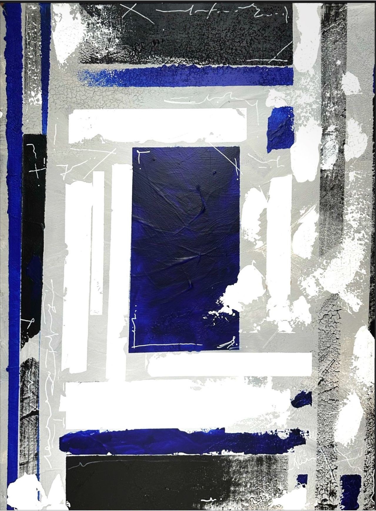 Anaïs LF, Les fenêtres bleues texturées - Peinture texturée Anaïs LF, Les fenêtres bleues texturées - Peinture texturée