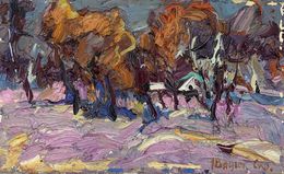 Painting, The first snow, Oksana Ivanyuk