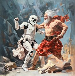 Gemälde, Stormtrooper contre Zeus, Clémentine Verlaine