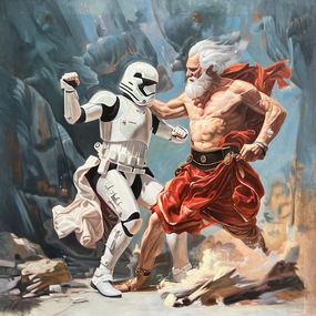 Gemälde, Stormtrooper contre Zeus, Clémentine Verlaine