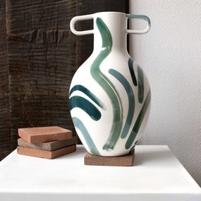 Design, Vase 'Mosaïque d'olive' 3, Laura Dujoncquoy