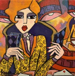 Peinture, La bonne carte est pour moi, Martine Fauve Dechavanne