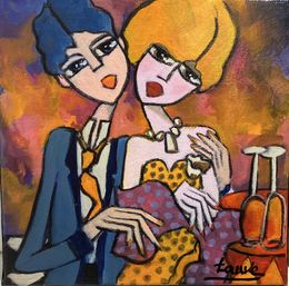 Painting, Beau couple, Martine Fauve Dechavanne