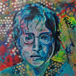 Gemälde, John Lennon Imagine One Peace Beatles Paix Rock'n'Roll, Adélaïde Leferme