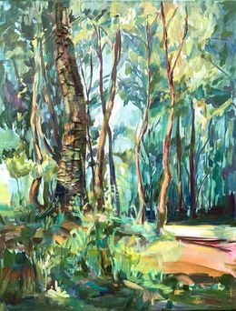 Painting, Wisdom of the ages. Original abstract forest painting, Momalyu Liubov Kriuchkova