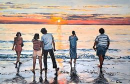Painting, Sunset Ouest, Carole Leprince