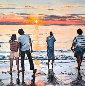 Gemälde, Sunset Ouest, Carole Leprince