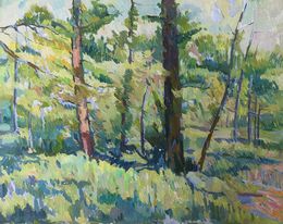 Gemälde, Coniferous forest, Peter Tovpev