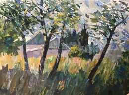 Gemälde, House in the forest, Peter Tovpev